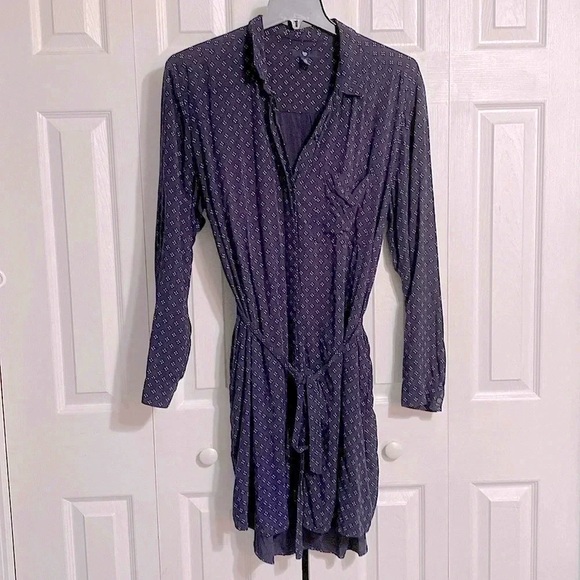Womens Gap blue & white button down shirt dress size XL - Picture 1 of 12
